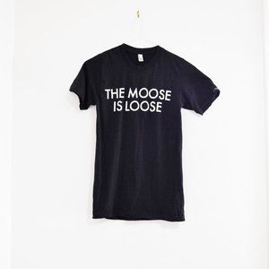 AMERICAN APPAREL The Moose Is Loose Black T-shirt | Size XS